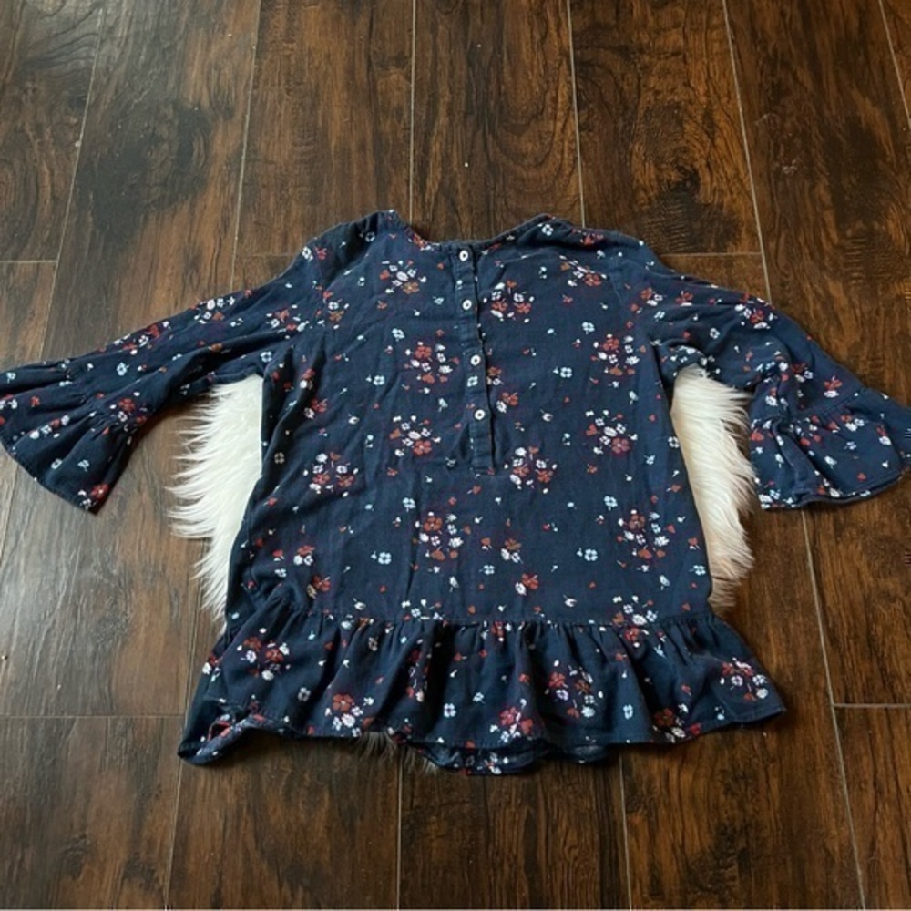 Levi’s Floral Button Down Blouse with Ruffle Accents